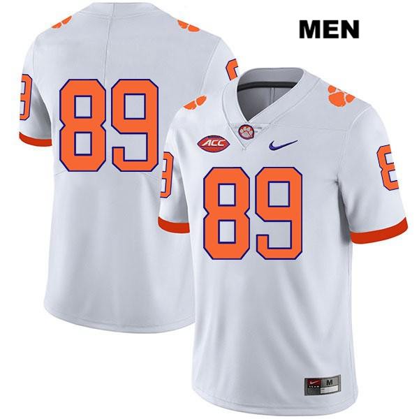Men's Clemson Tigers #89 Max May Stitched White Legend Authentic Nike No Name NCAA College Football Jersey CKP0046VJ